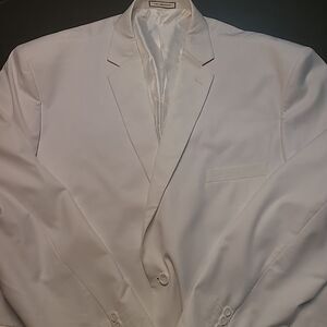 Vinci Philosophy White Mens Suit Coat Formal 54R Polyester Rayon Excellent